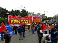 Lima - 28. July 2013: Demonstration against President Ollanta Humala
